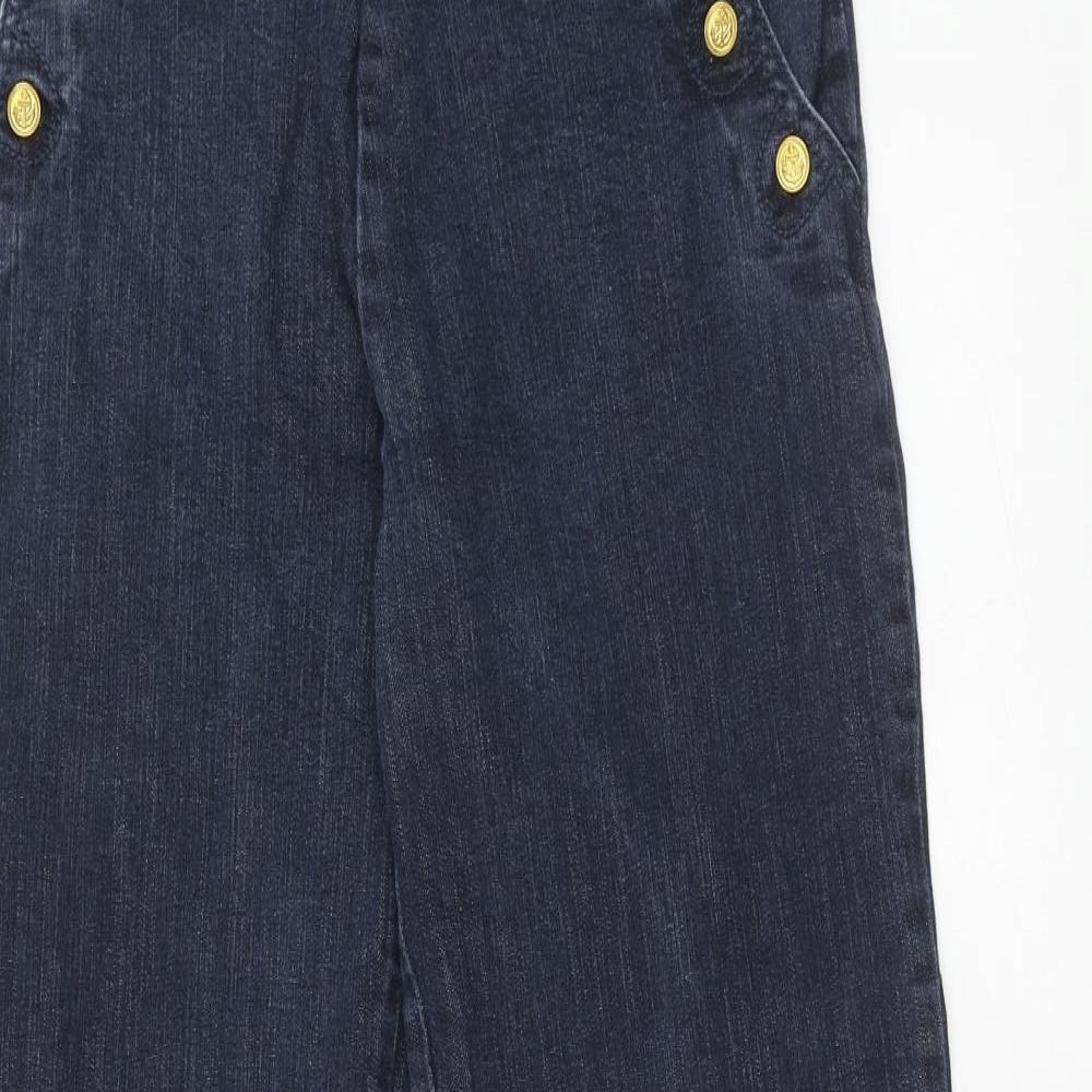 Falmer Womens Blue Cotton Flared Jeans Size 2XS Regular Button