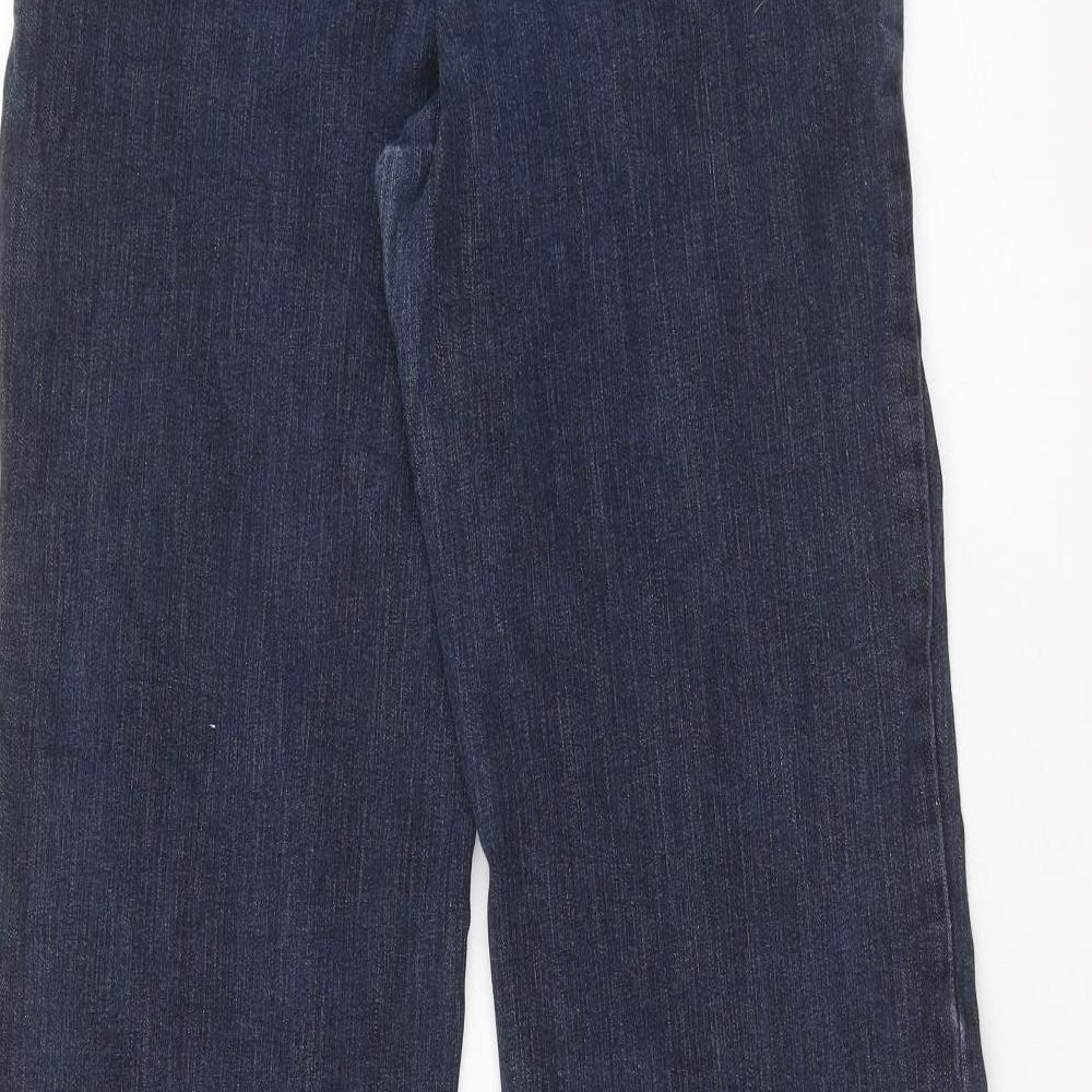 Falmer Womens Blue Cotton Flared Jeans Size 2XS Regular Button