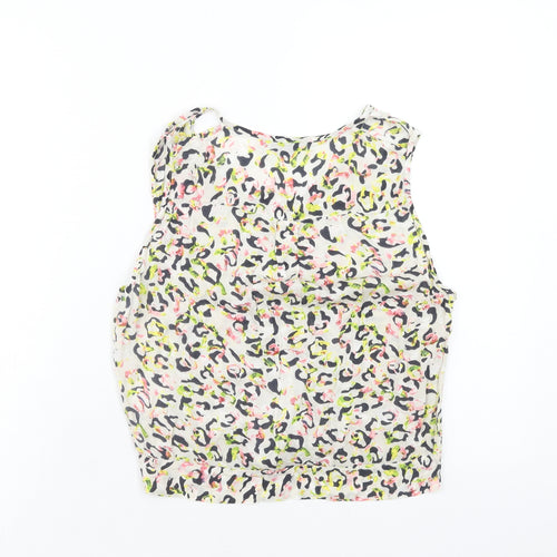 attr@ttivo Womens Multicoloured Geometric Viscose Basic Tank Size S V-Neck