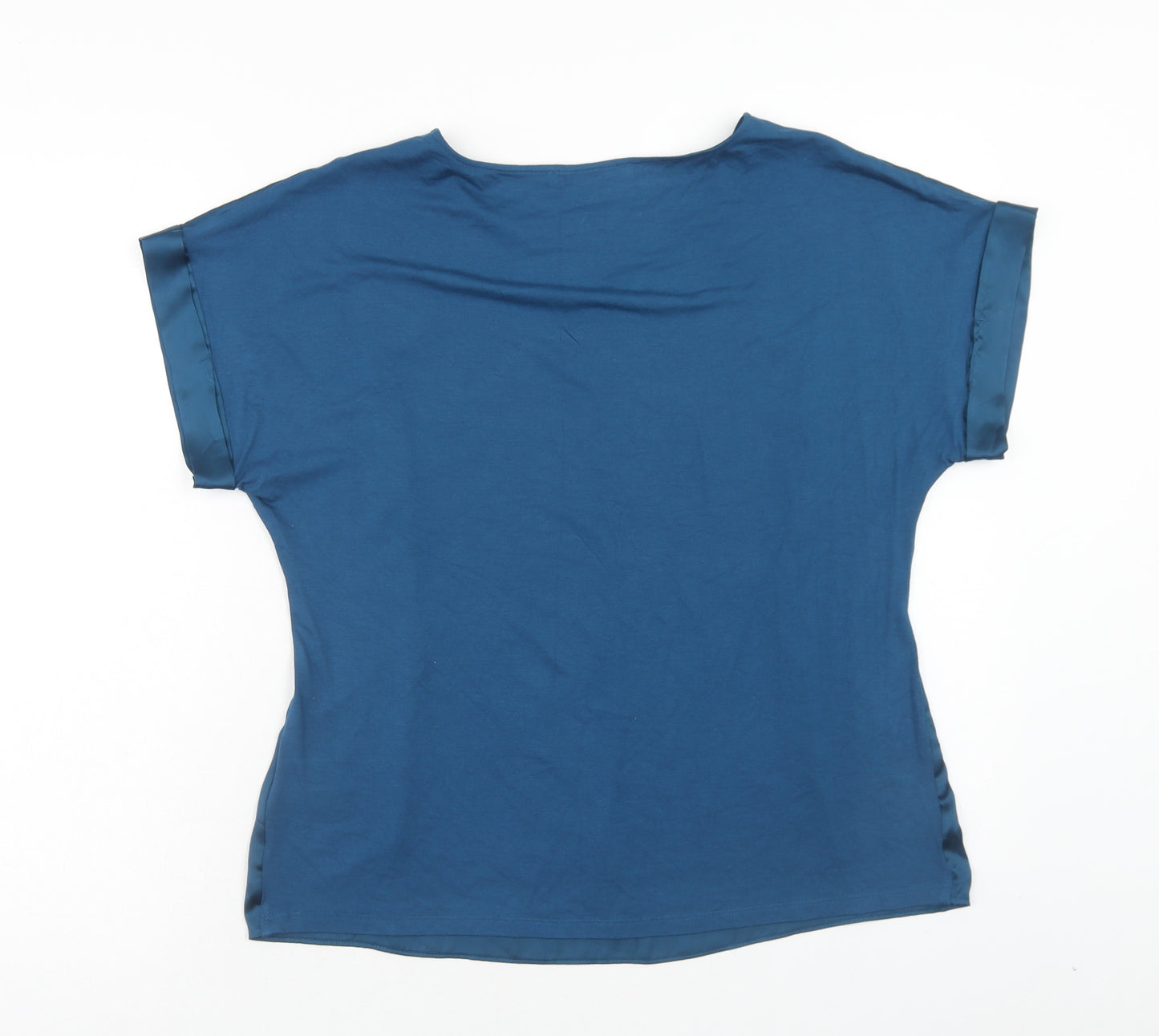Marks and Spencer Womens Blue Polyester Basic Blouse Size 12 Round Neck