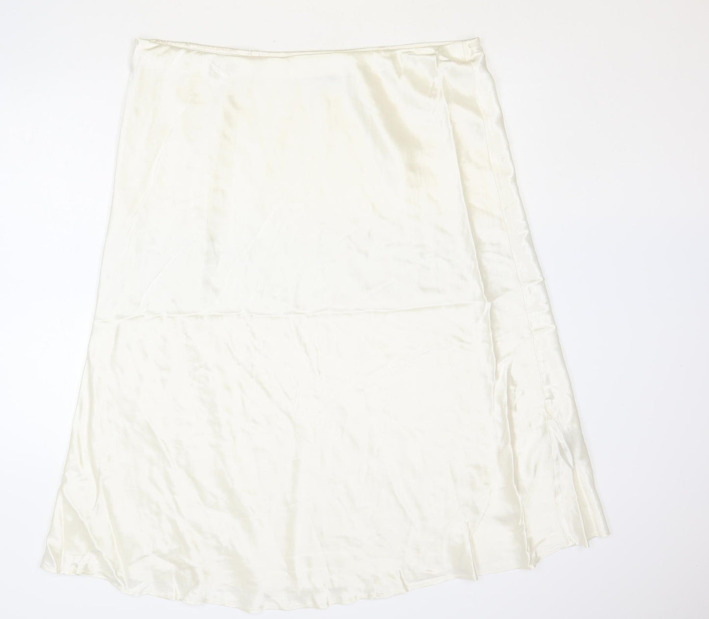 Marks and Spencer Womens Ivory Viscose Swing Skirt Size 22