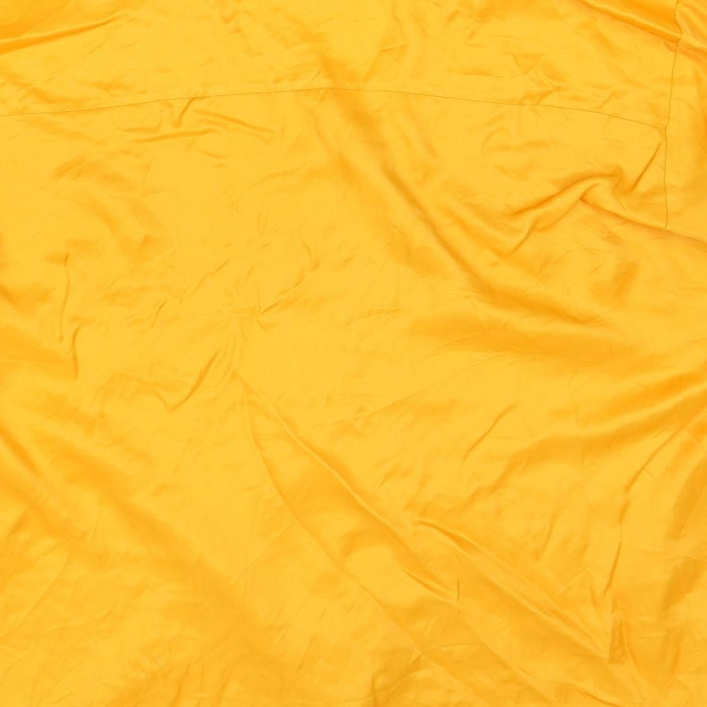 Zara Womens Orange Viscose Basic Button-Up Size L Collared