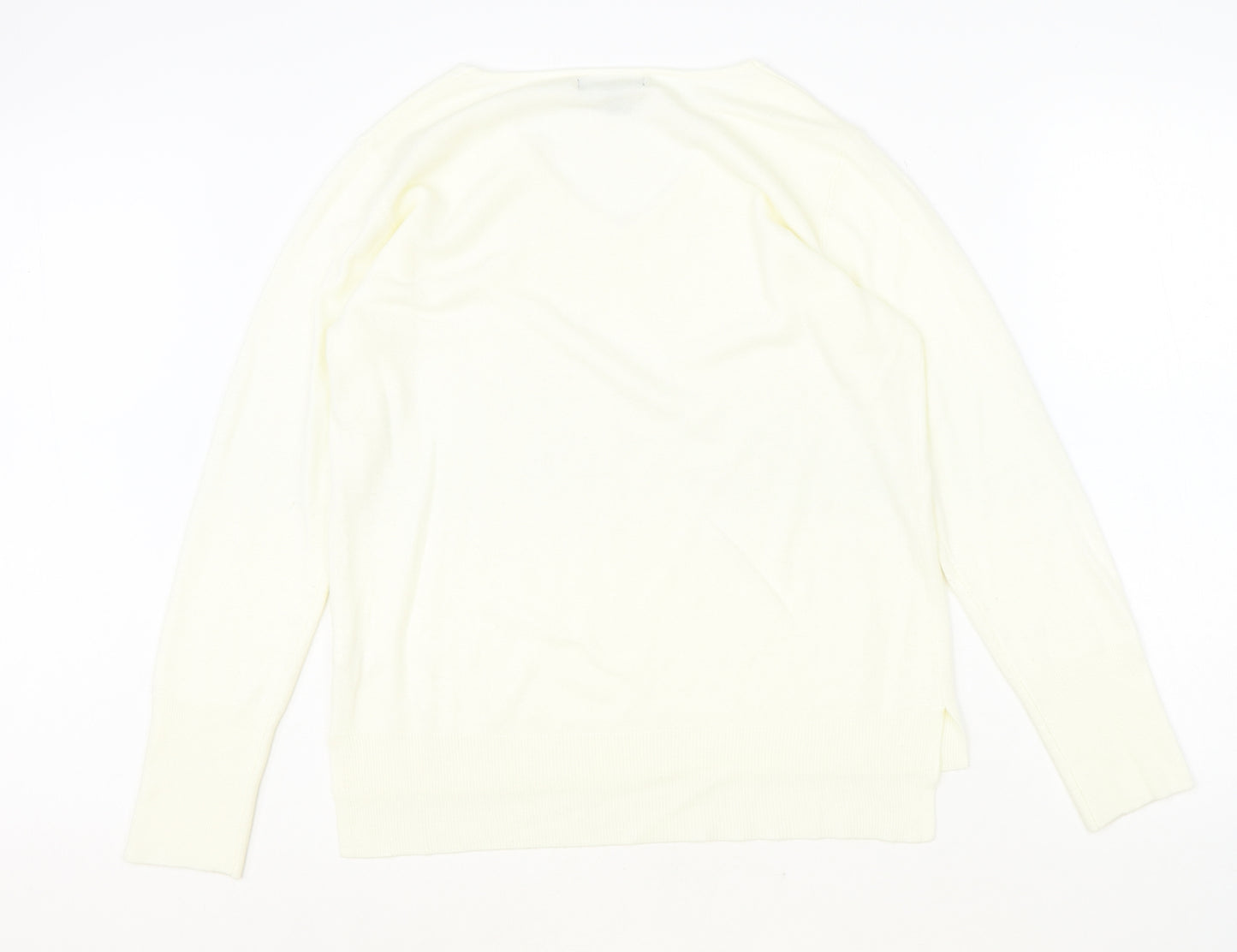 Atmosphere Womens Ivory Scoop Neck Acrylic Pullover Jumper Size 16