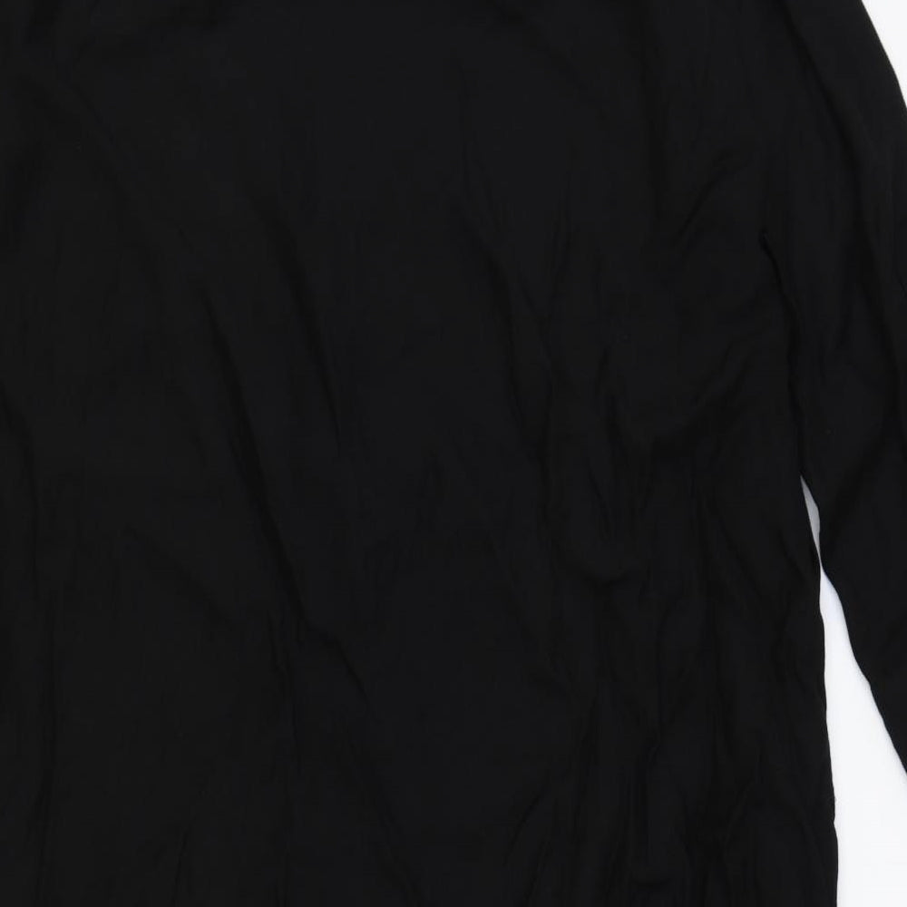 NEXT Womens Black Viscose Shirt Dress Size 18 V-Neck Pullover
