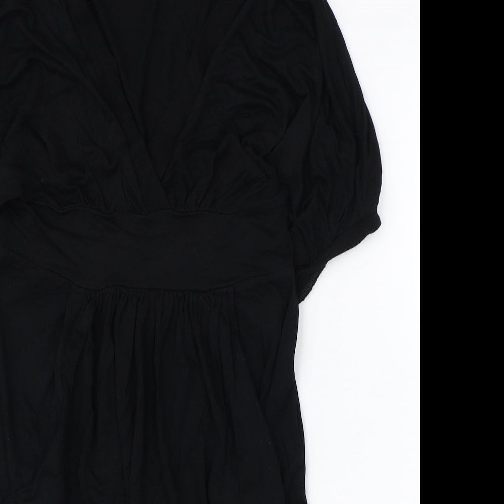 Zara Womens Black Polyester Shift Size M V-Neck Pullover