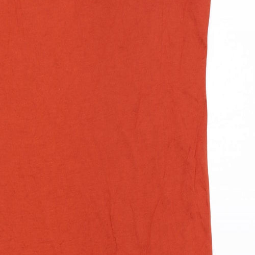 Marks and Spencer Womens Orange Viscose T-Shirt Dress Size S V-Neck Pullover