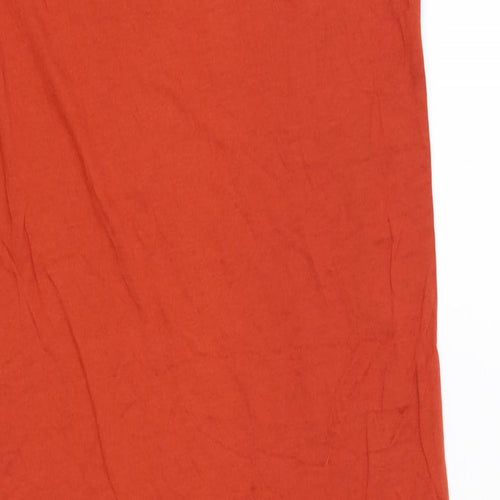 Marks and Spencer Womens Orange Viscose T-Shirt Dress Size S V-Neck Pullover