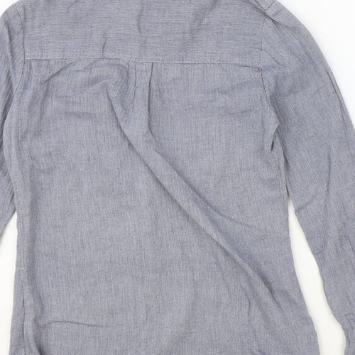 Dorothy Perkins Womens Blue 100% Cotton Basic Button-Up Size 8 Collared