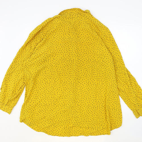 Capsule Womens Yellow Geometric Viscose Basic Blouse Size 28 Collared - Heart Pattern