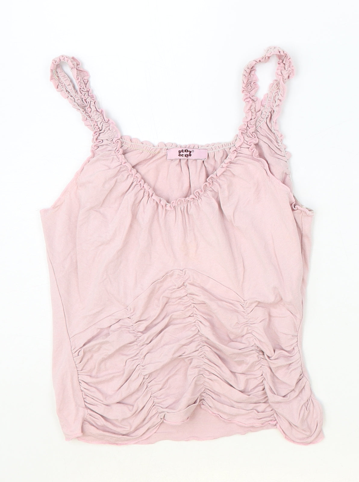 Deby Debo Womens Pink Polyester Camisole Tank Size S V-Neck - Ruched
