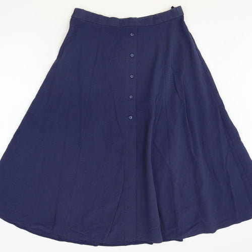 Preworn Womens Blue Polyester Swing Skirt Size 30 in Button