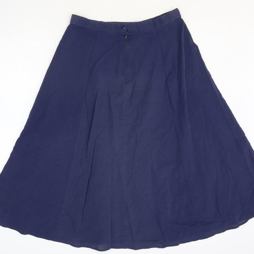Preworn Womens Blue Polyester Swing Skirt Size 30 in Button
