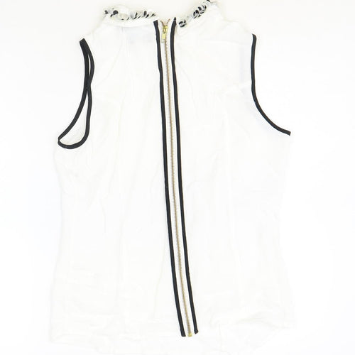 Marks and Spencer Womens Ivory Viscose Basic Tank Size 10 Collared
