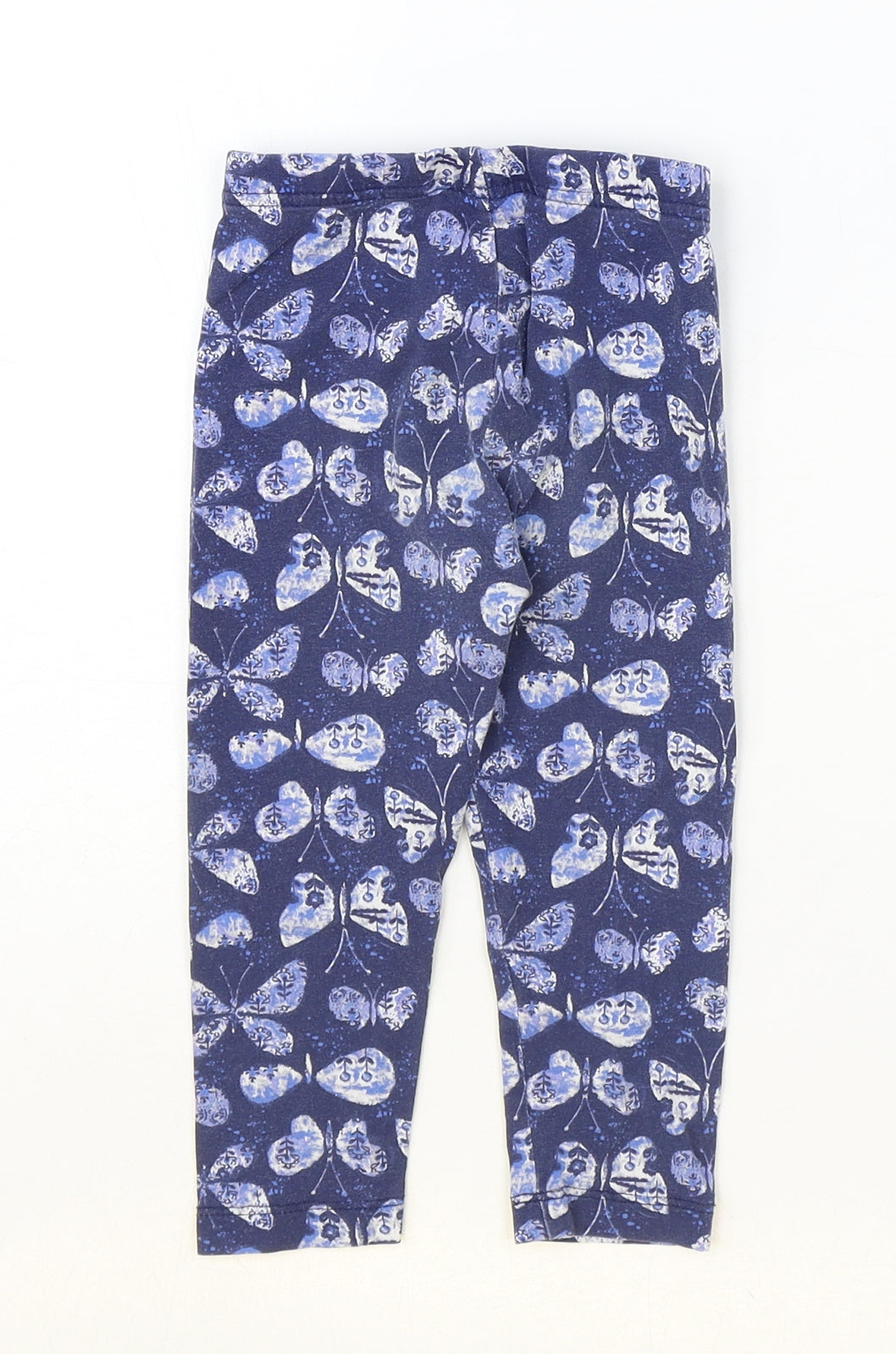 George Girls Blue Geometric Cotton Jogger Trousers Size 2-3 Years Regular Pullover - Leggings
