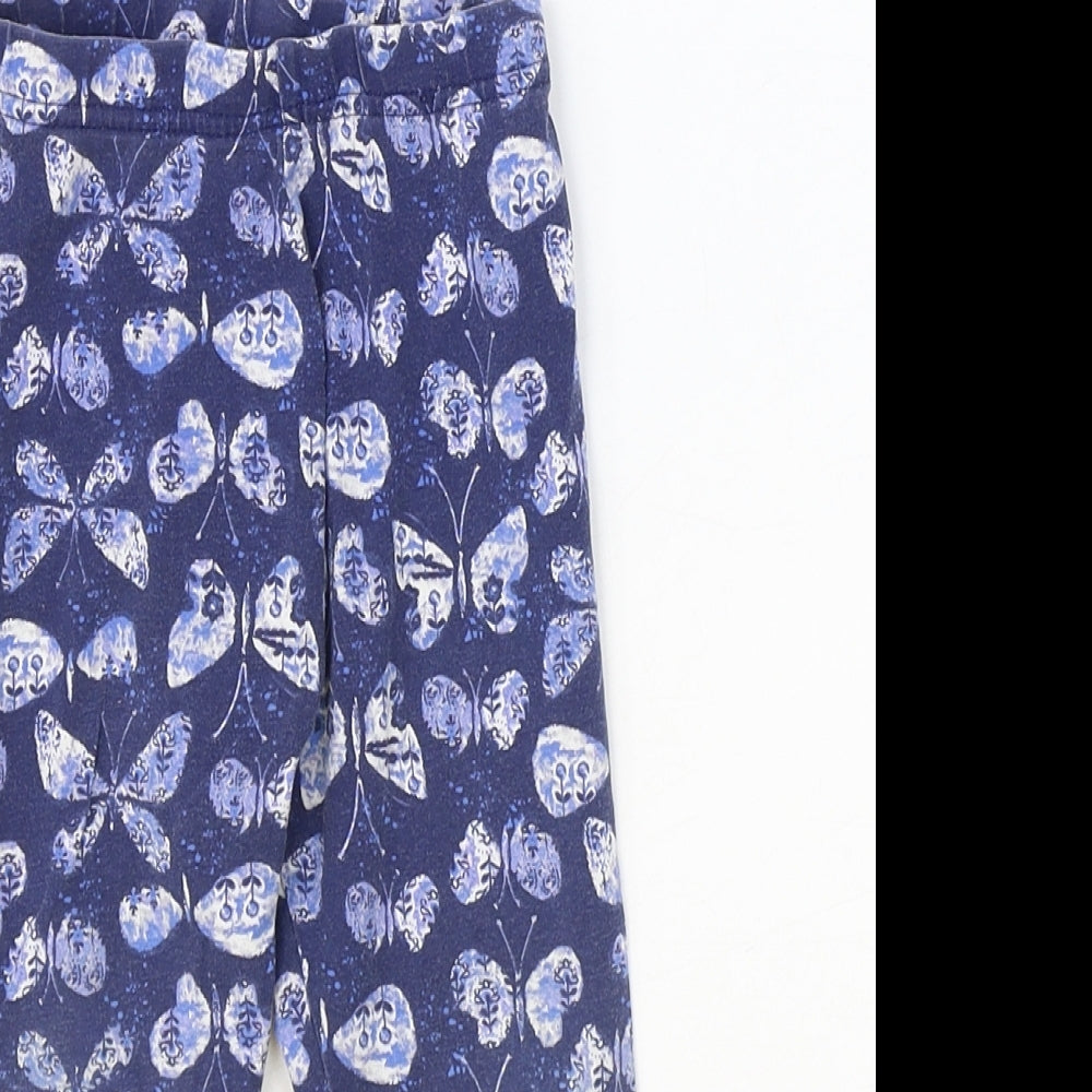 George Girls Blue Geometric Cotton Jogger Trousers Size 2-3 Years Regular Pullover - Leggings