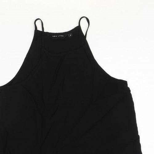 New Look Womens Black Viscose Basic Tank Size 8 Round Neck