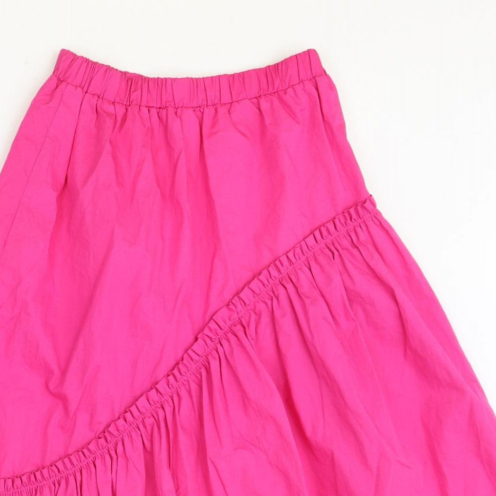 Primark Womens Pink Cotton Peasant Skirt Size 8