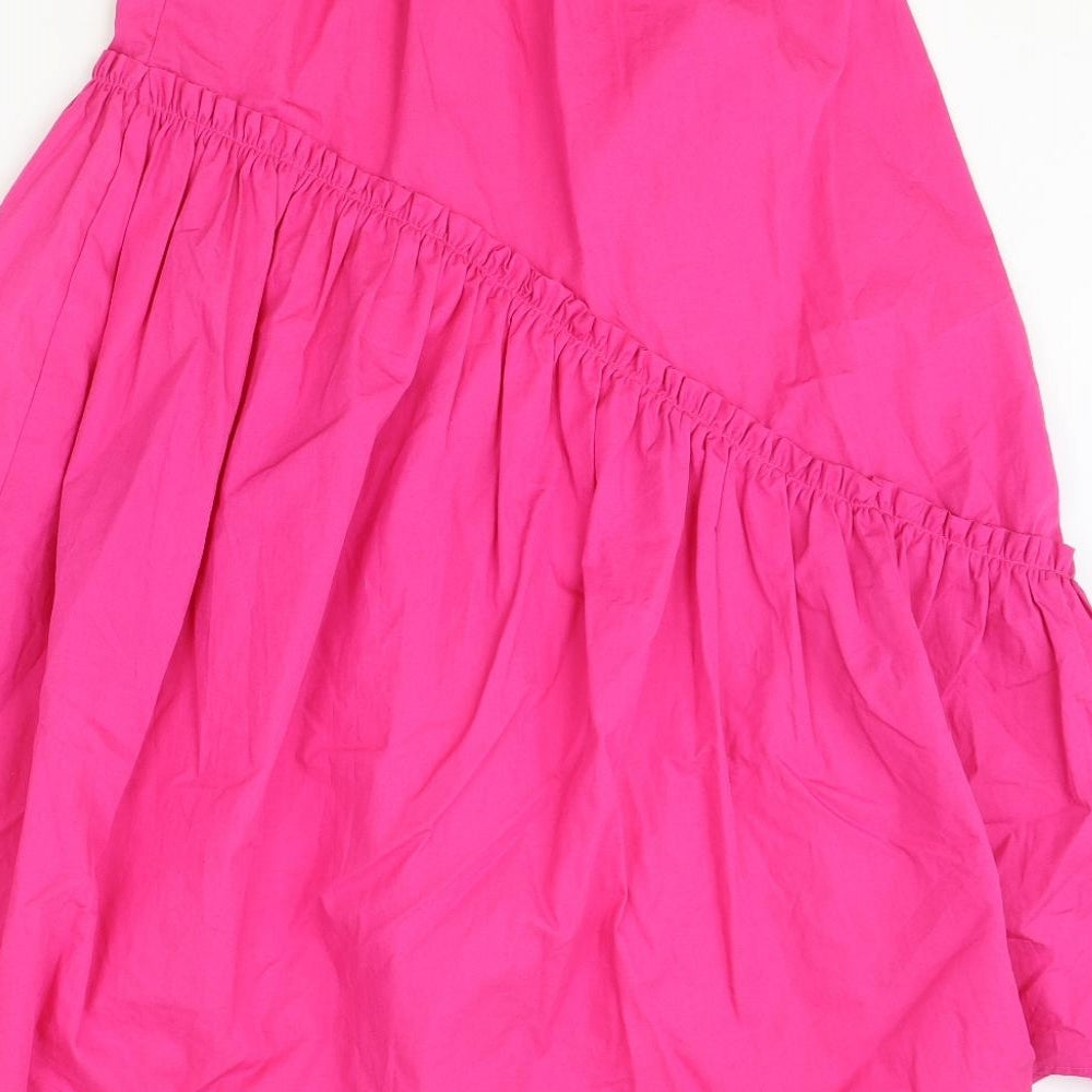 Primark Womens Pink Cotton Peasant Skirt Size 8