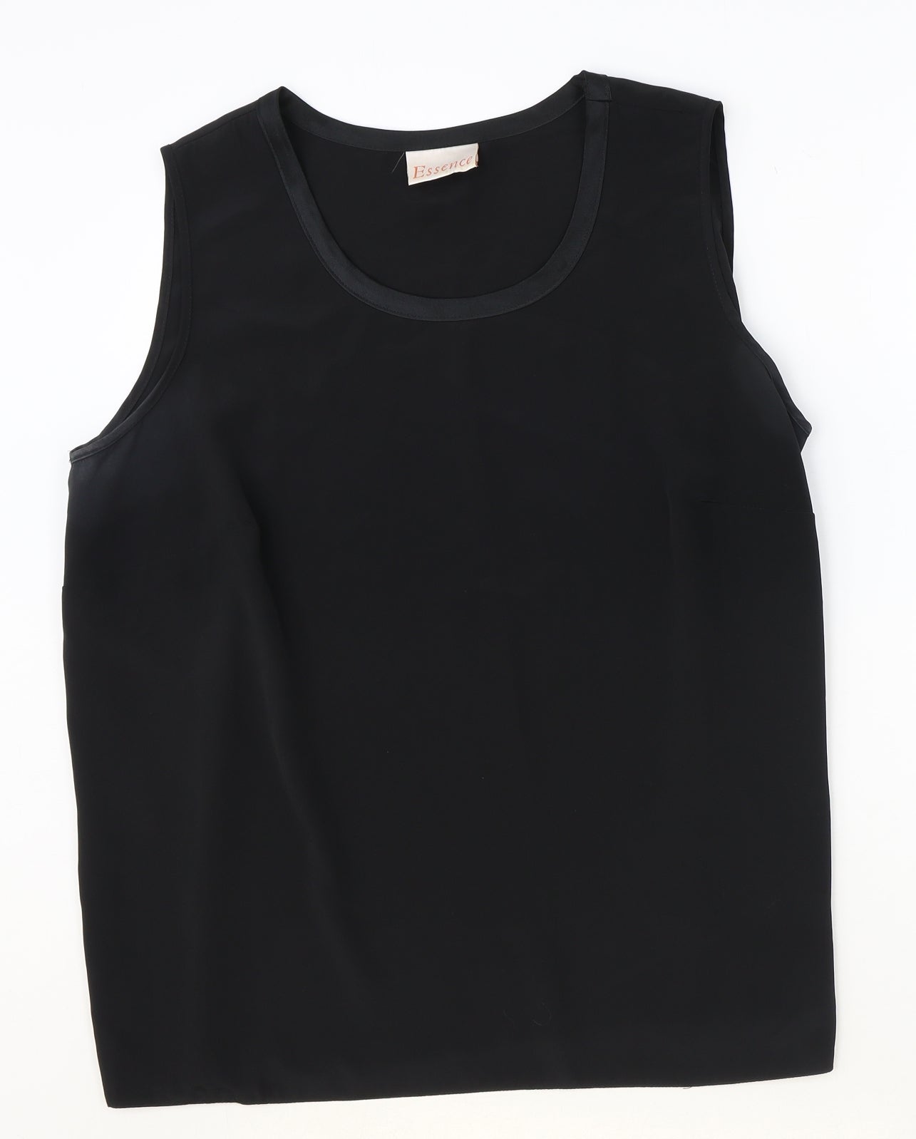 essence Womens Black Polyester Basic Tank Size 22 Round Neck