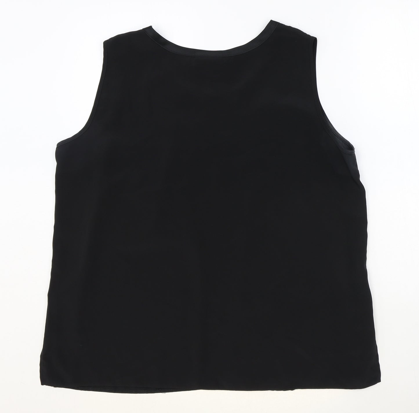 essence Womens Black Polyester Basic Tank Size 22 Round Neck