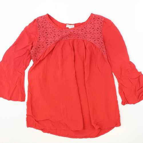 Apricot Womens Pink Viscose Basic Blouse Size M Round Neck - Size M/L