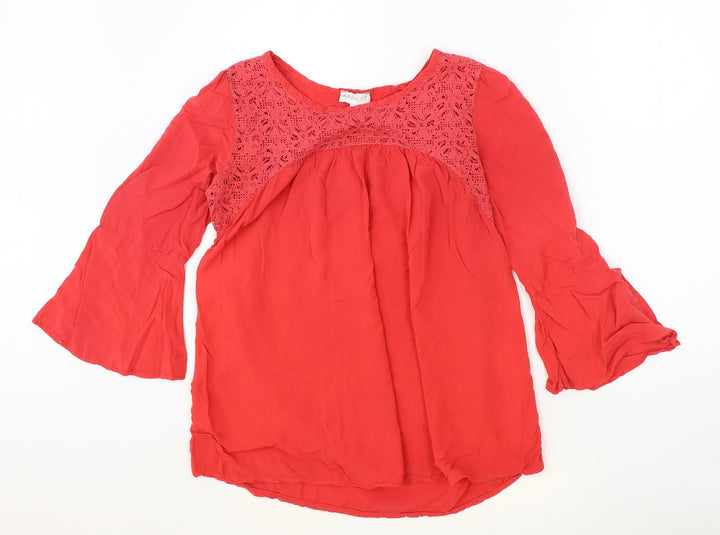 Apricot Womens Pink Viscose Basic Blouse Size M Round Neck - Size M/L