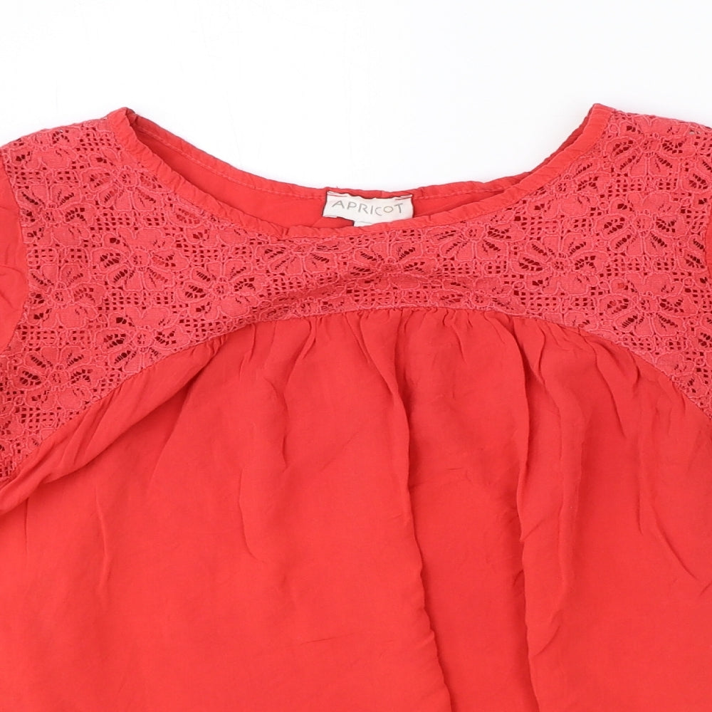 Apricot Womens Pink Viscose Basic Blouse Size M Round Neck - Size M/L