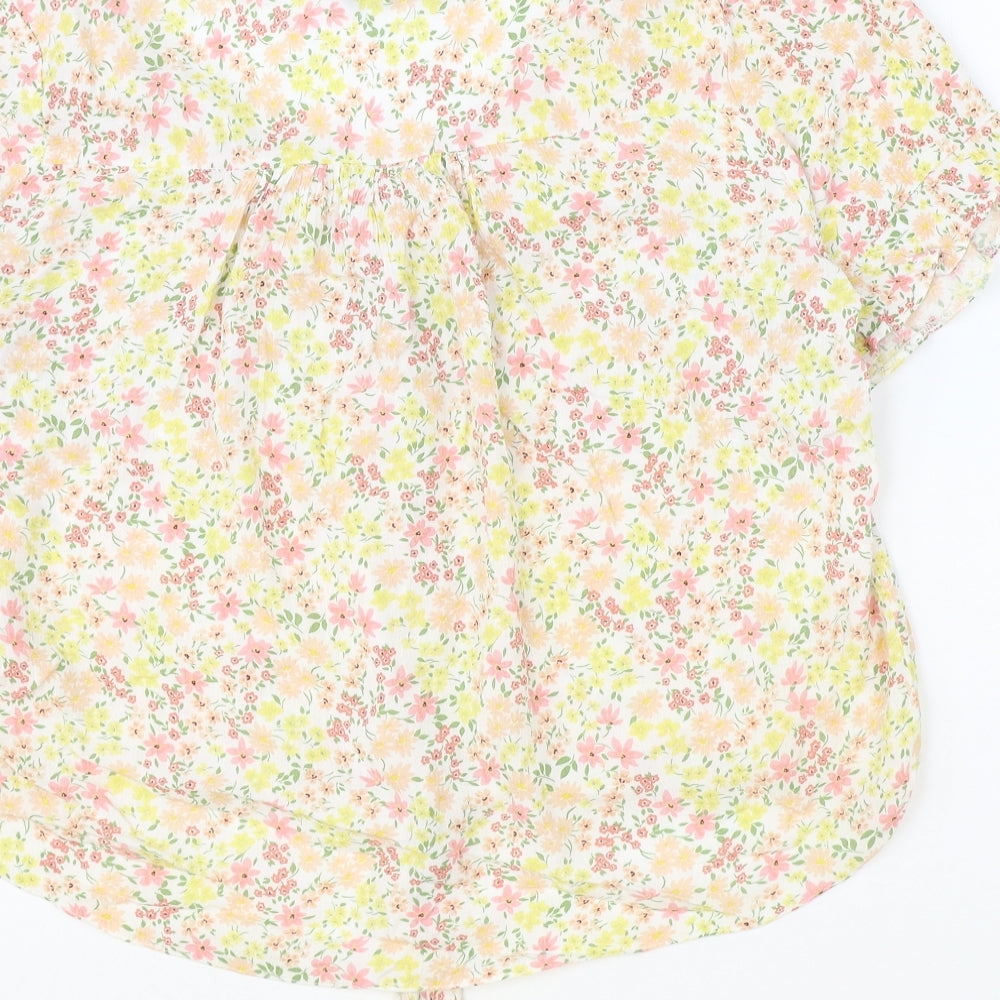 George Womens Multicoloured Viscose Basic Button-Up Size 12 V-Neck - Knot Front