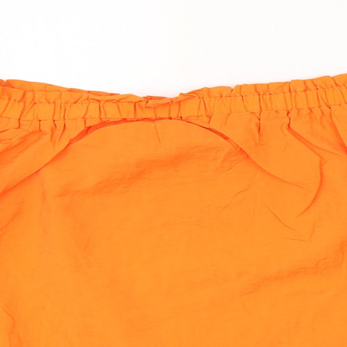 Marks and Spencer Womens Orange Viscose Basic Blouse Size 14 Off the Shoulder
