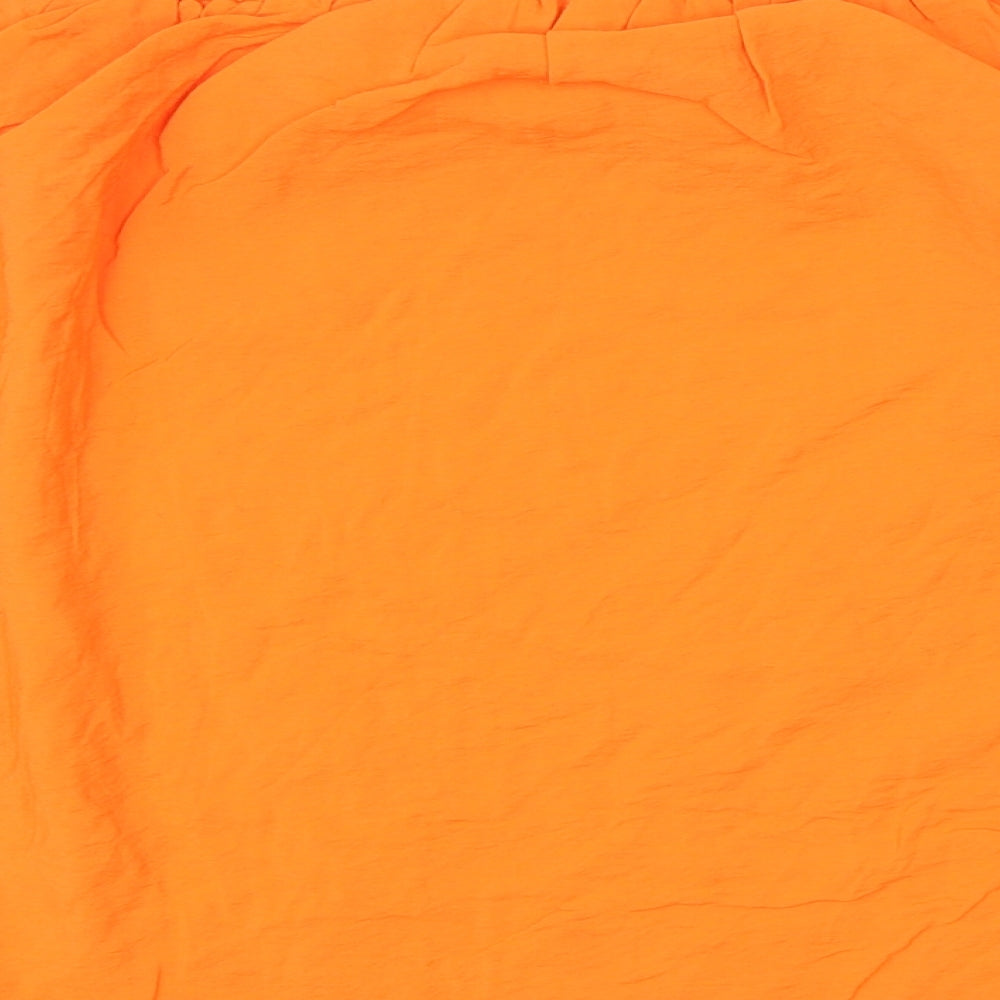 Marks and Spencer Womens Orange Viscose Basic Blouse Size 14 Off the Shoulder