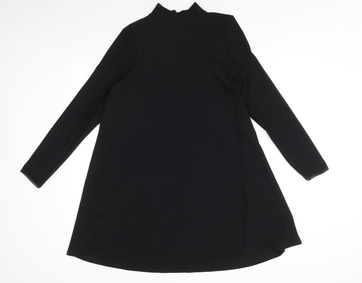 River Island Womens Black Polyester Trapeze & Swing Size 10 Mock Neck Pullover