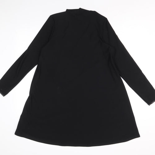 River Island Womens Black Polyester Trapeze & Swing Size 10 Mock Neck Pullover