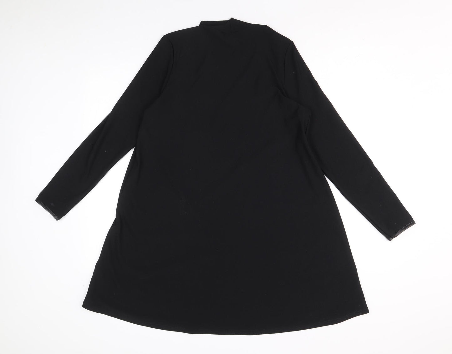 River Island Womens Black Polyester Trapeze & Swing Size 10 Mock Neck Pullover