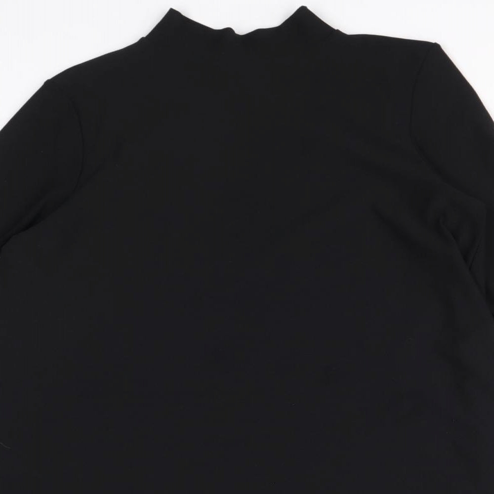 River Island Womens Black Polyester Trapeze & Swing Size 10 Mock Neck Pullover