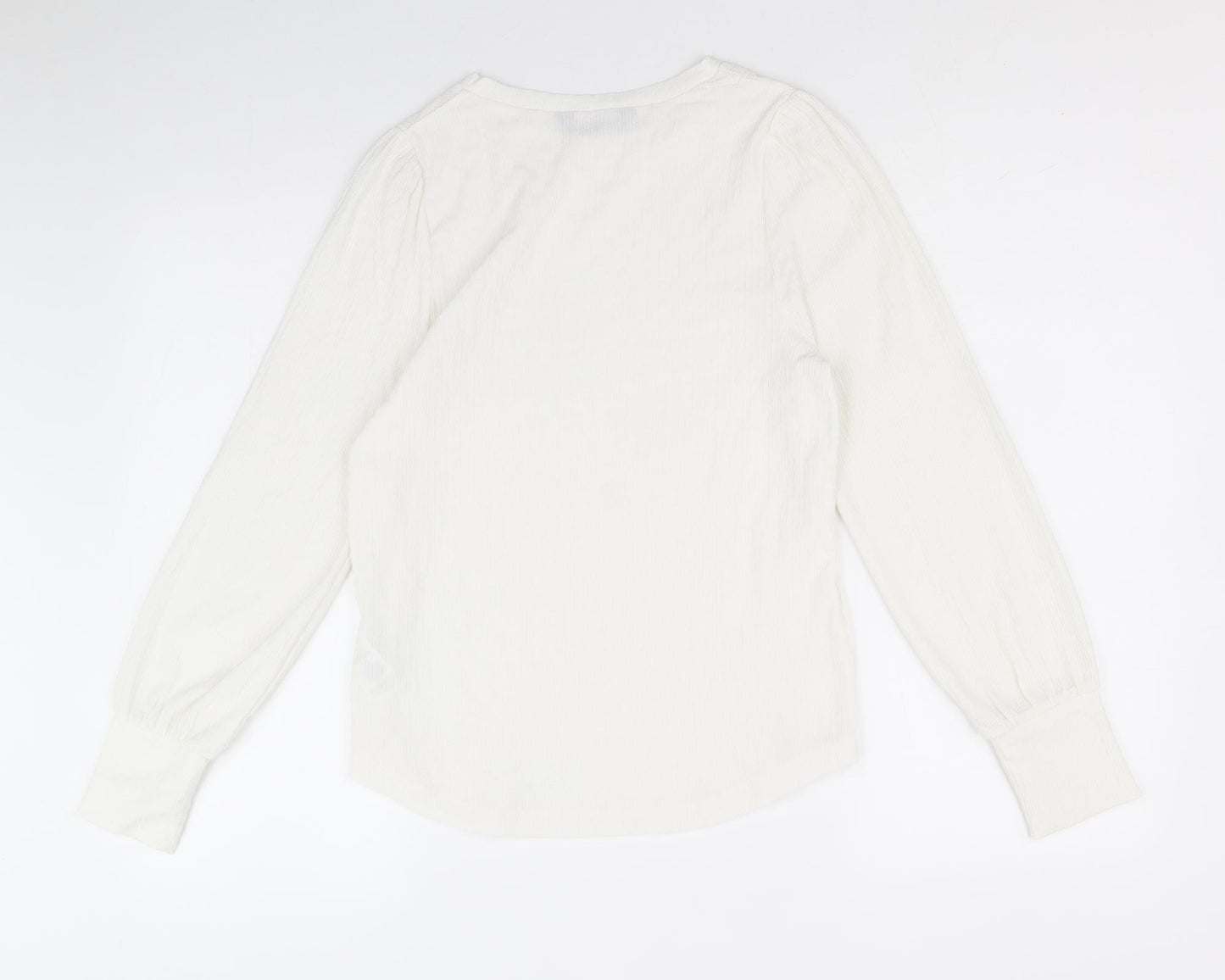 Marks and Spencer Womens White Polyester Basic Blouse Size 6 Round Neck