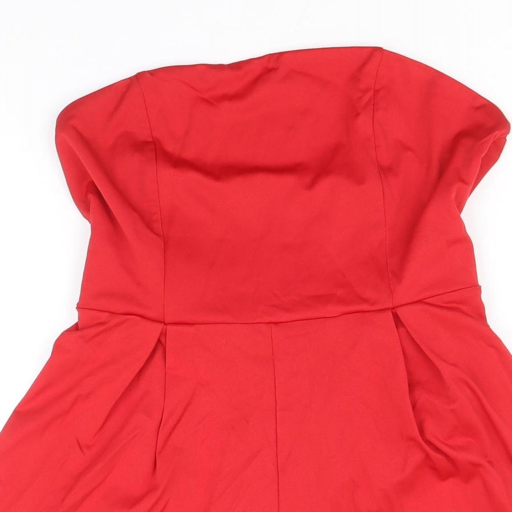 Yoins Womens Red Polyester Playsuit One-Piece Size 12 Zip