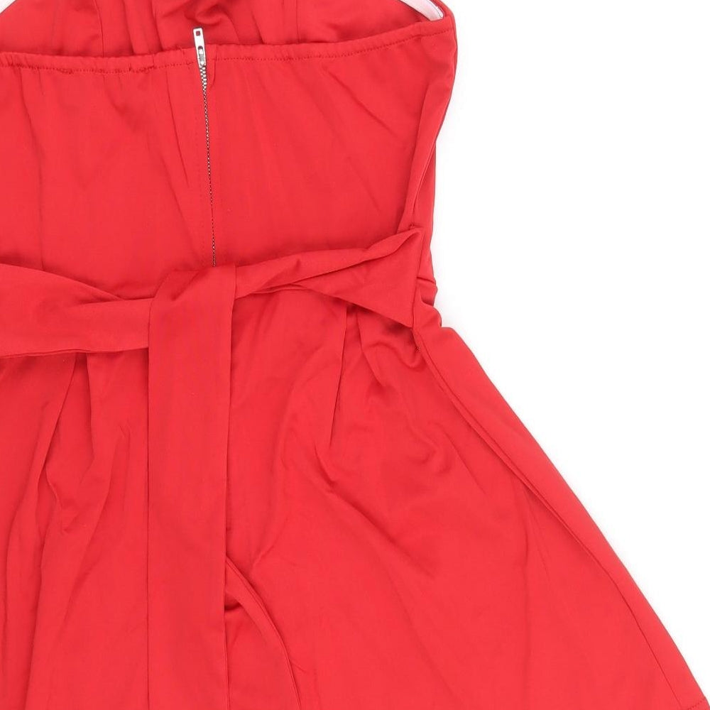 Yoins Womens Red Polyester Playsuit One-Piece Size 12 Zip