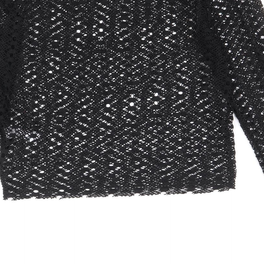 Primark Womens Black Polyester Basic Blouse Size S Round Neck