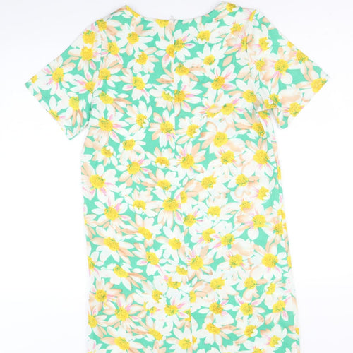 Dolls Paris Womens Multicoloured Geometric Polyester A-Line Size M Round Neck Zip
