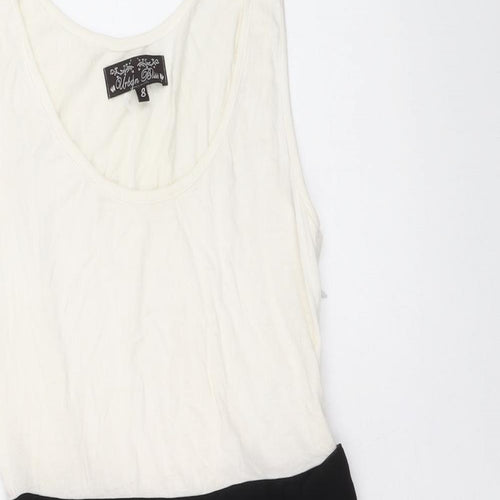 Urban Bliss Womens Multicoloured Colourblock Viscose Trapeze & Swing Size 8 Scoop Neck Zip