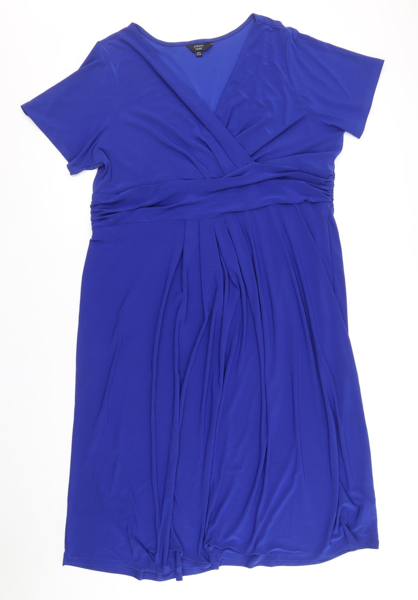 Joanna Hope Womens Blue Polyester Trapeze & Swing Size 22 V-Neck Pullover