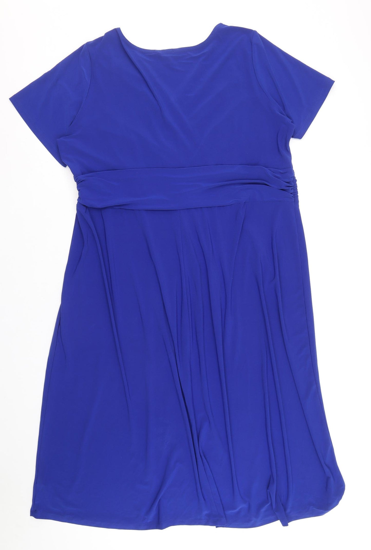 Joanna Hope Womens Blue Polyester Trapeze & Swing Size 22 V-Neck Pullover