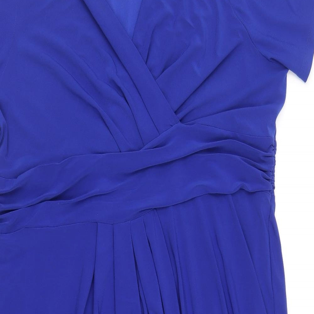 Joanna Hope Womens Blue Polyester Trapeze & Swing Size 22 V-Neck Pullover