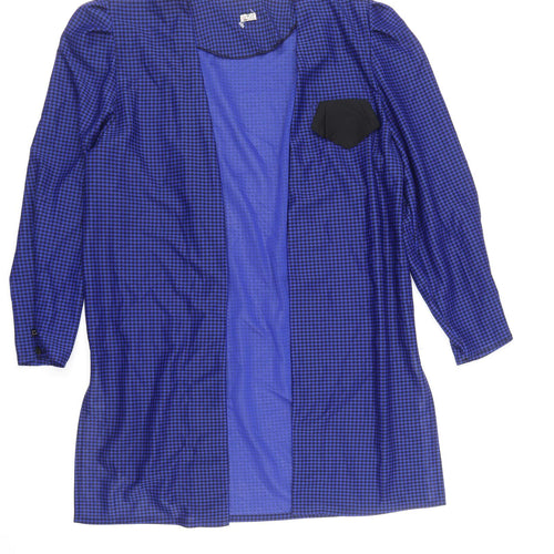 Preworn Womens Blue Polyester Kimono Blouse Size 14 Round Neck