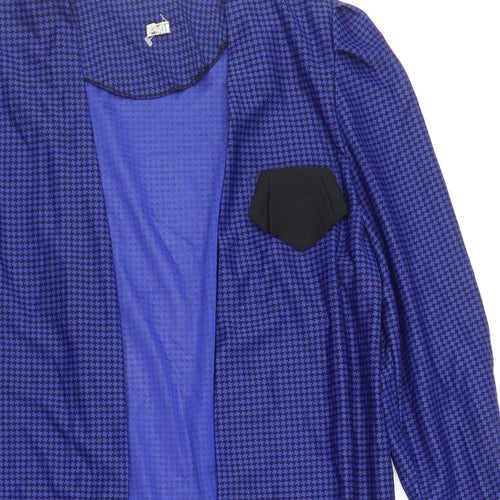 Preworn Womens Blue Polyester Kimono Blouse Size 14 Round Neck