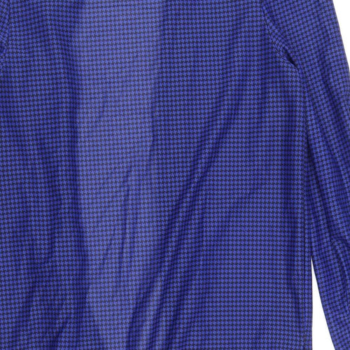 Preworn Womens Blue Polyester Kimono Blouse Size 14 Round Neck