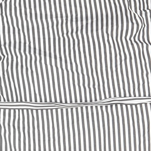 Primark Womens Grey Striped Polyester Basic Blouse Size 6 Round Neck