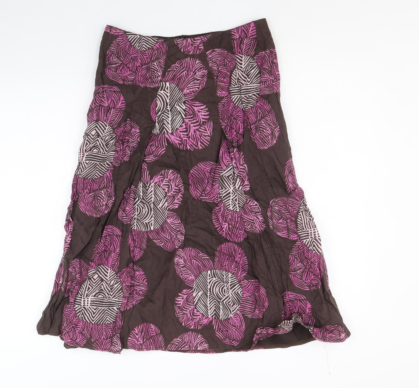 Betty Barclay Womens Purple Floral Cotton Swing Skirt Size 10 Zip
