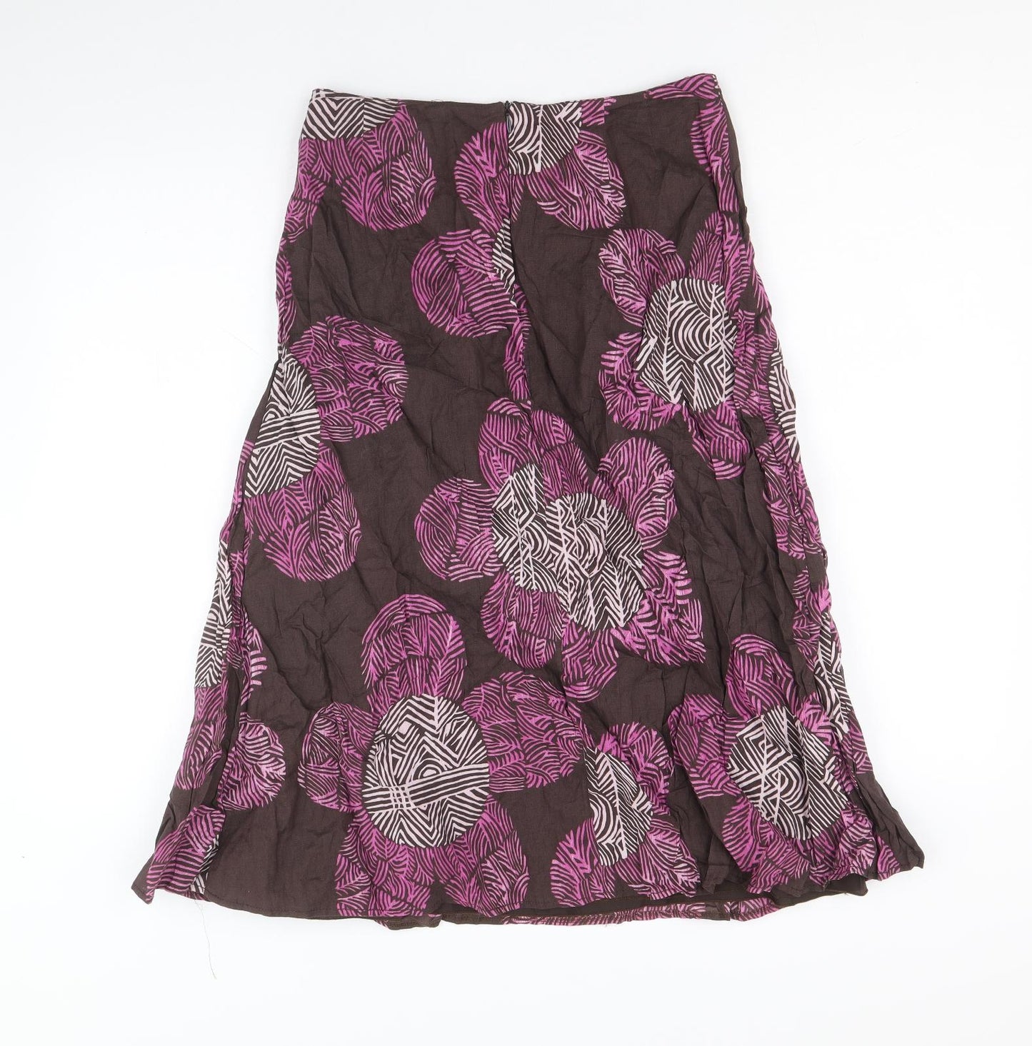 Betty Barclay Womens Purple Floral Cotton Swing Skirt Size 10 Zip