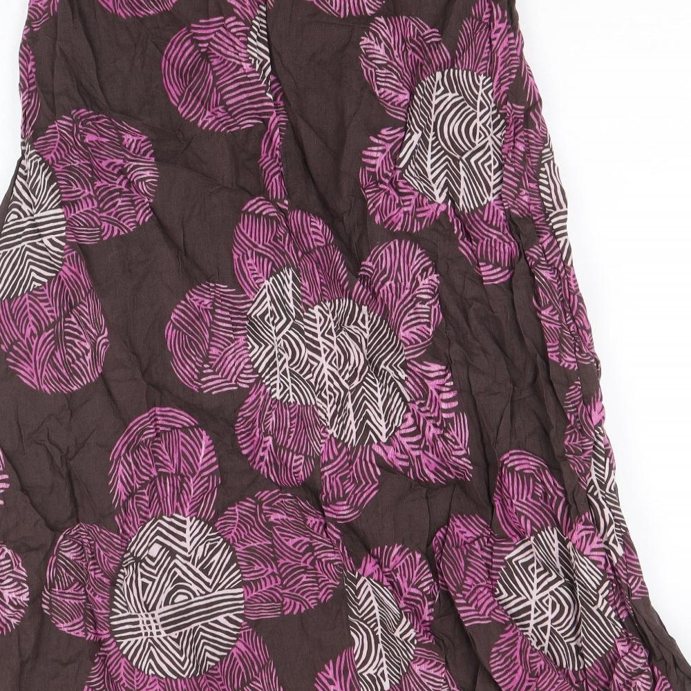 Betty Barclay Womens Purple Floral Cotton Swing Skirt Size 10 Zip